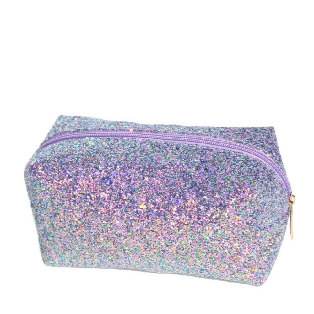 Beautiful Purple Glitter Makeup Organizer Bag - Picture 2 of 5